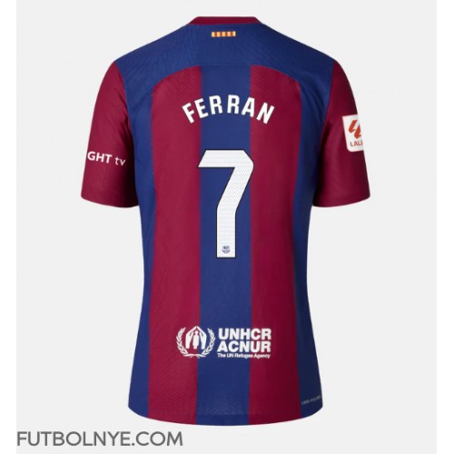 Camiseta Barcelona Ferran Torres #7 Primera Equipación para mujer 2023-24 manga corta